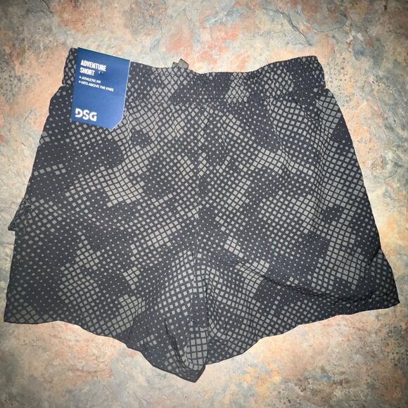DSG Kids Adventure Athletic Fit Shorts 2XS Black Gray Elastic Waist Above Knee - Picture 2 of 9